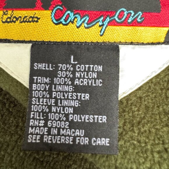 Black Canyon Colorado Vintage Outdoor White Fleece Lining Zip Pocket Jacket L - Picture 10 of 12